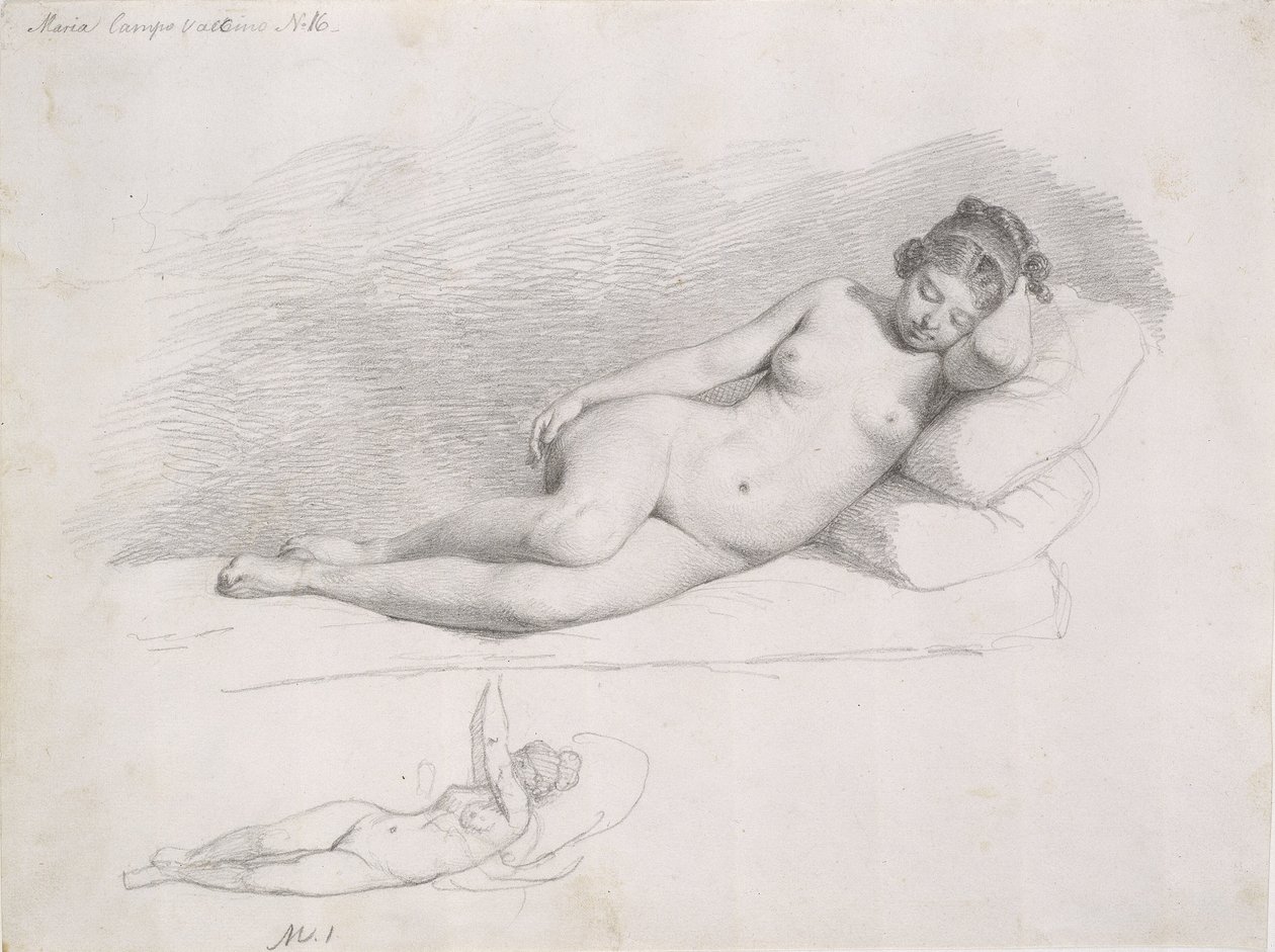 Dvě studie ležícího ženského modelu od Wilhelm Marstrand