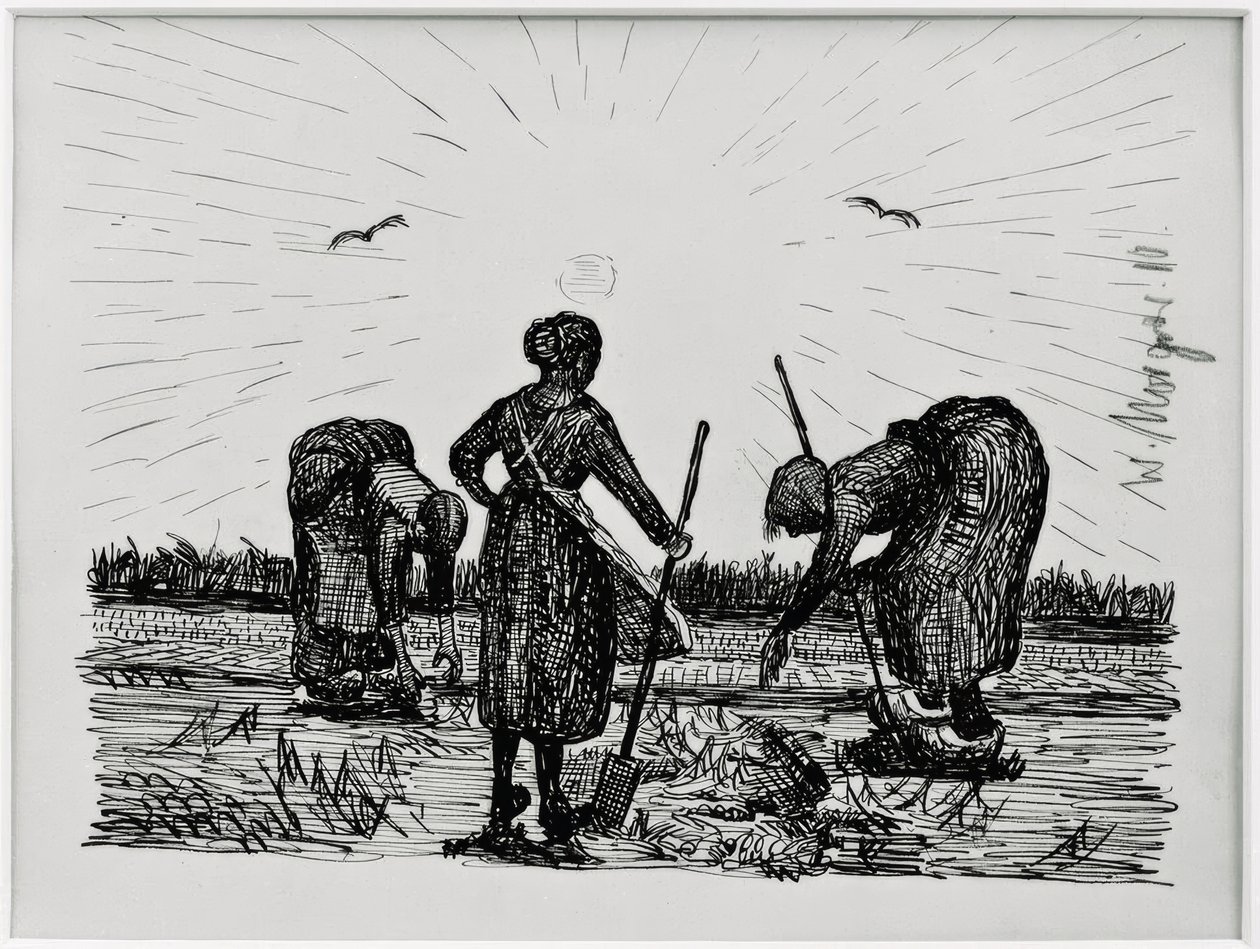 Tři ženy v terénu od Wilhelm Morgner