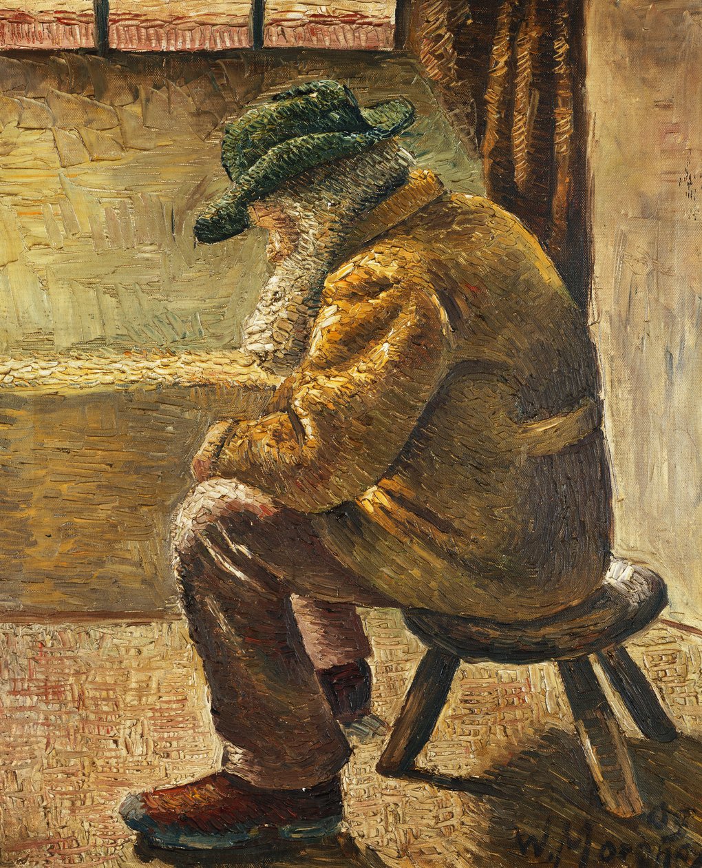 Sedící postava; Sedící postava, 1909 od Wilhelm Morgner