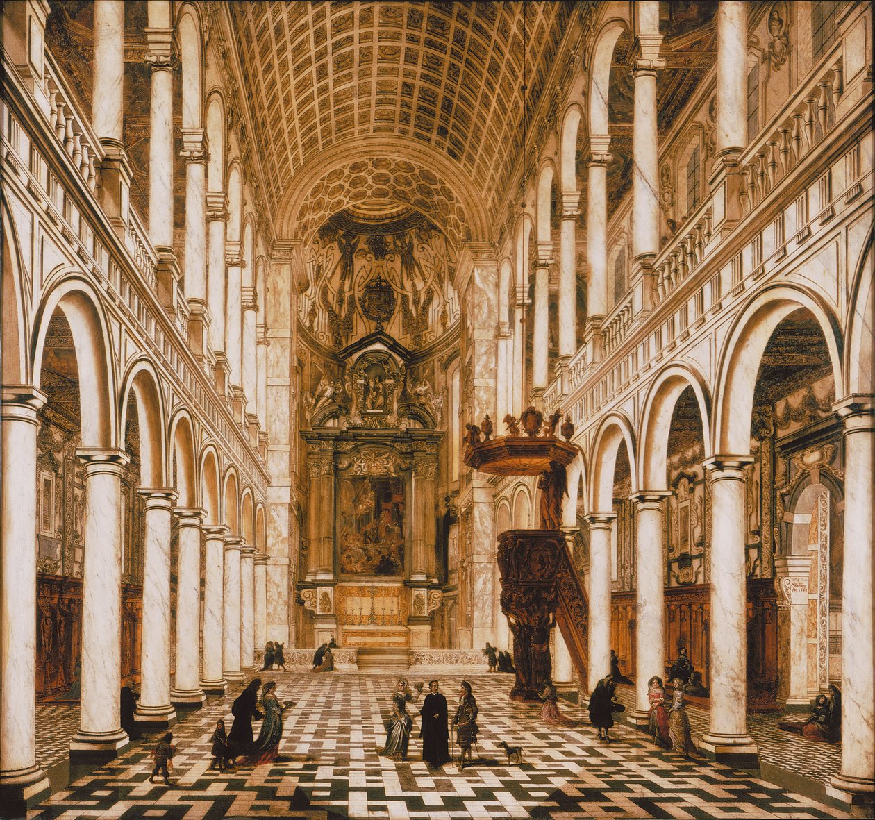 Interiér jezuitského kostela v Antverpách, 1668. od Wilhelm Schubert van Ehrenberg