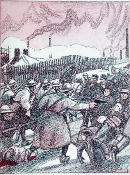 Represe francouzské armády během okupace Porúří, od „Simplicissimus“, leden 1924 (barevně lito) od Wilhelm Schulz