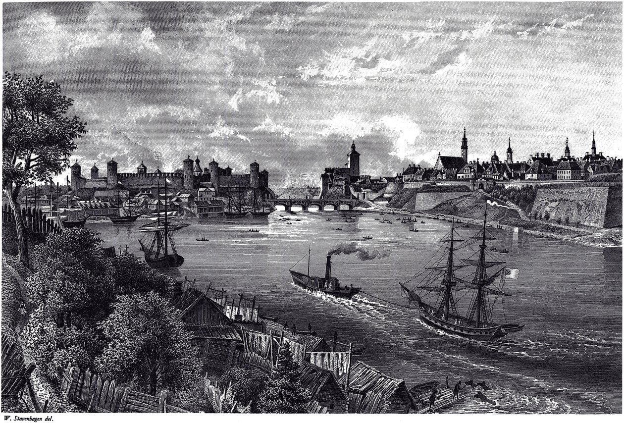 Pohled na Narva, c. 1850 od Wilhelm Siegfried Stavenhagen