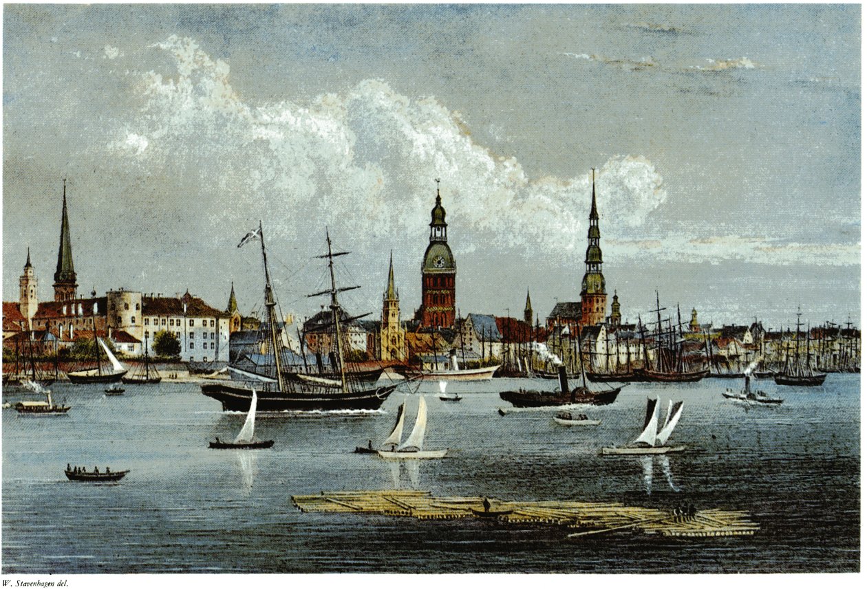 Pohled na Rigu, cca 1855 od Wilhelm Siegfried Stavenhagen
