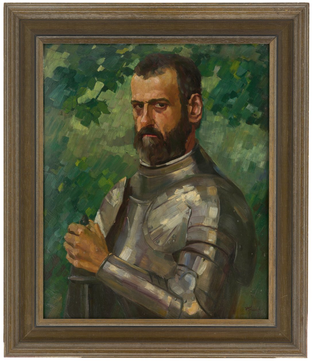 Poprsí muže v brnění od Wilhelm Trübner