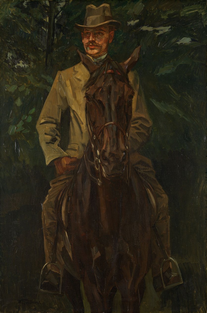 Jezdecký portrét od Wilhelm Trübner