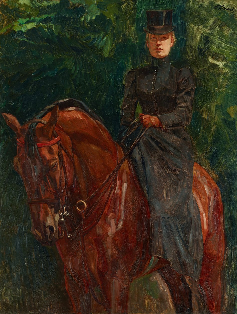 Jezdkyně (Ida Görtzová na koni) od Wilhelm Trübner