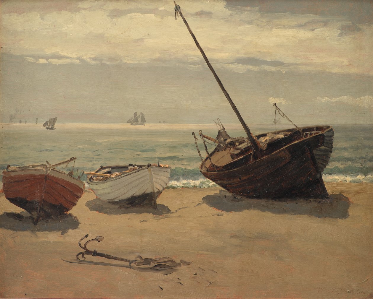 Lodě na pláži. Skagen od Wilhelm Xylander
