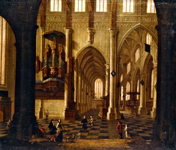 Interiér kostela (olej na plátně) od Wilhelm van Ehrenberg