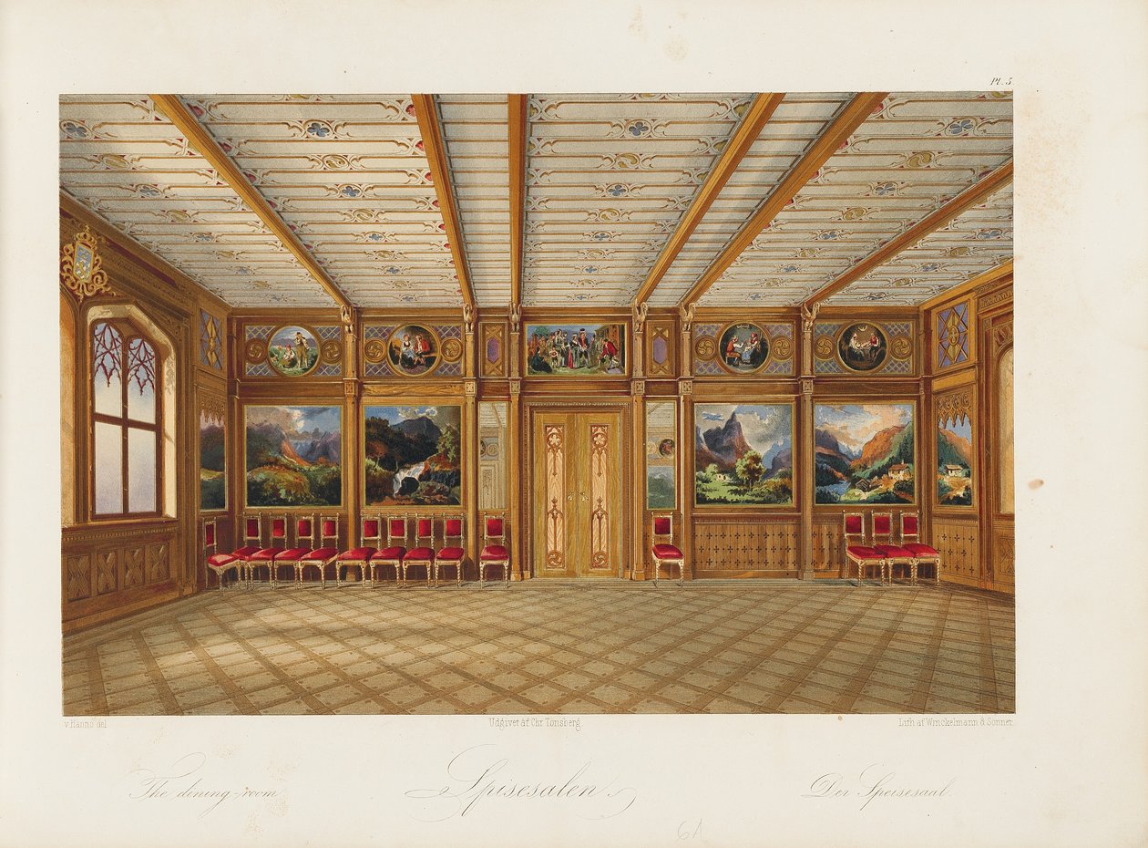 Oscarshal Jídelna, 1852 od Wilhelm von Hanno