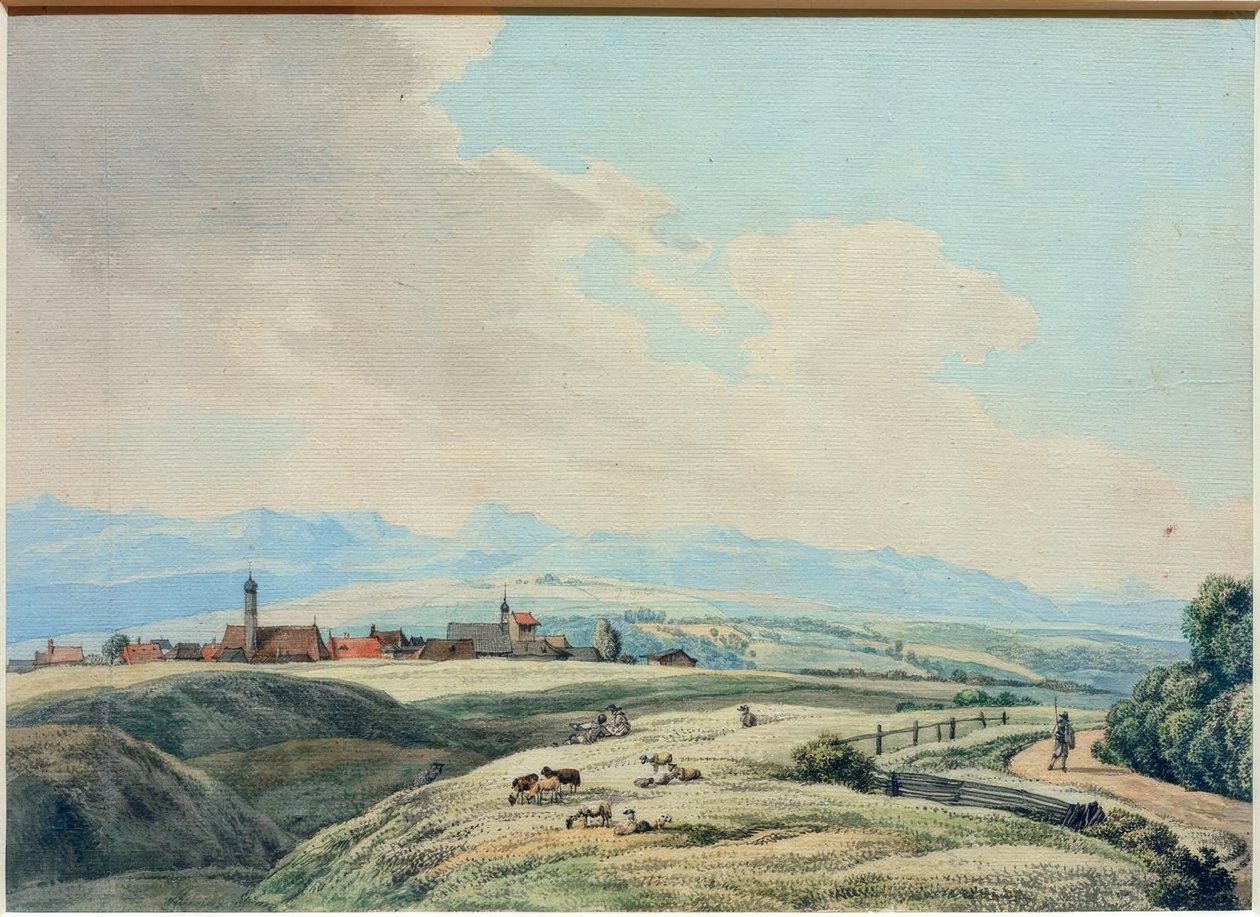 Pohled na Weilheim od Wilhelm von Kobell