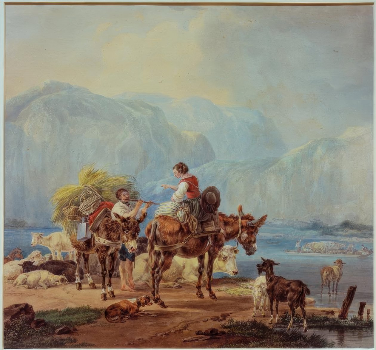 Pastýři u horského jezera od Wilhelm von Kobell