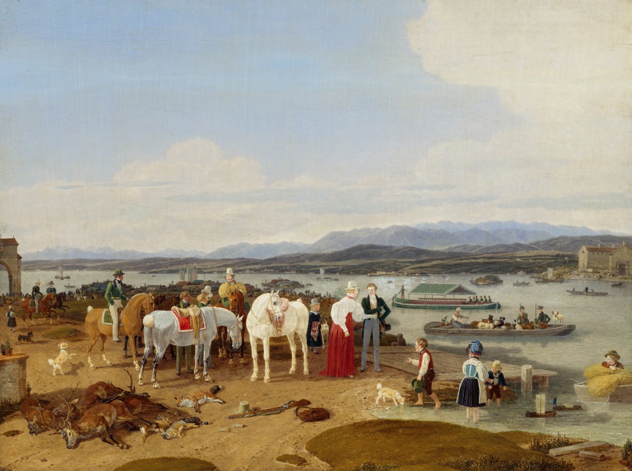 Po lovu u Bodamského jezera od Wilhelm von Kobell