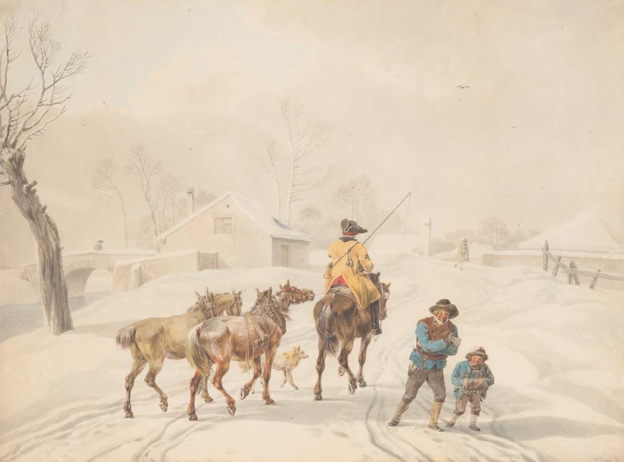 Postilion na koni v zimní krajině, ca. 1798. od Wilhelm von Kobell