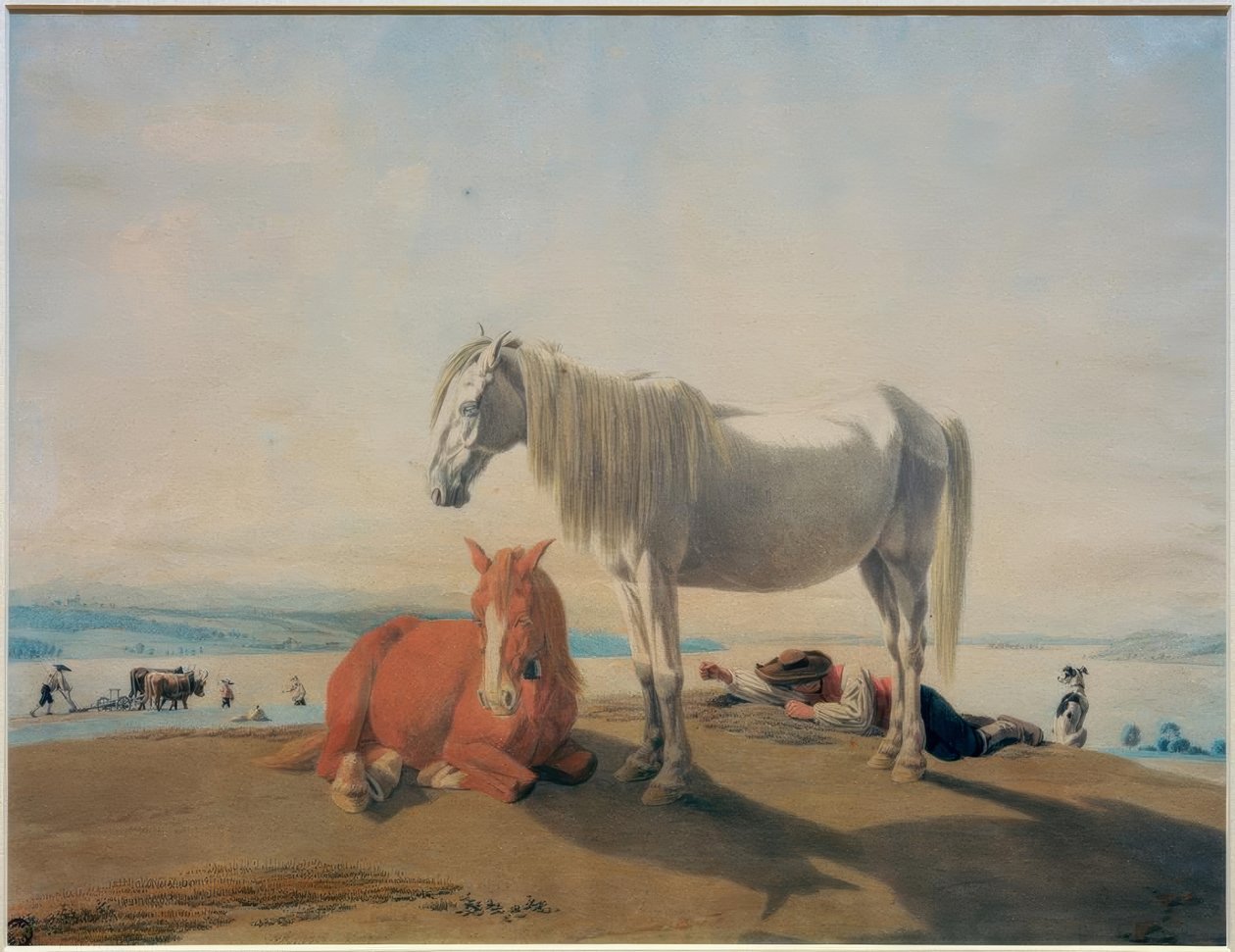Pasení koní na jezeře Starnberg od Wilhelm von Kobell
