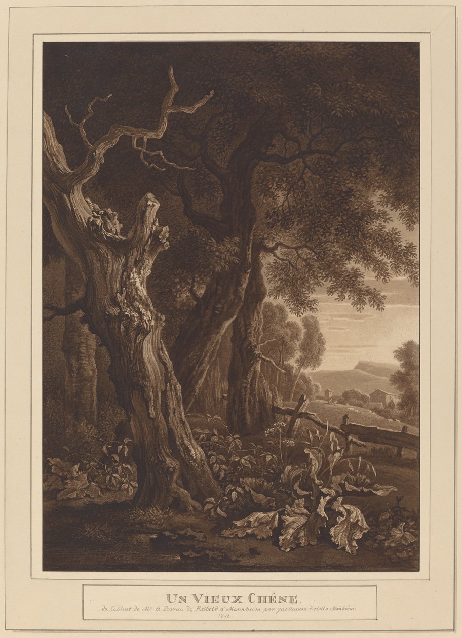 Starověké duby v krajině od Wilhelm von Kobell, after Jan Wijnants
