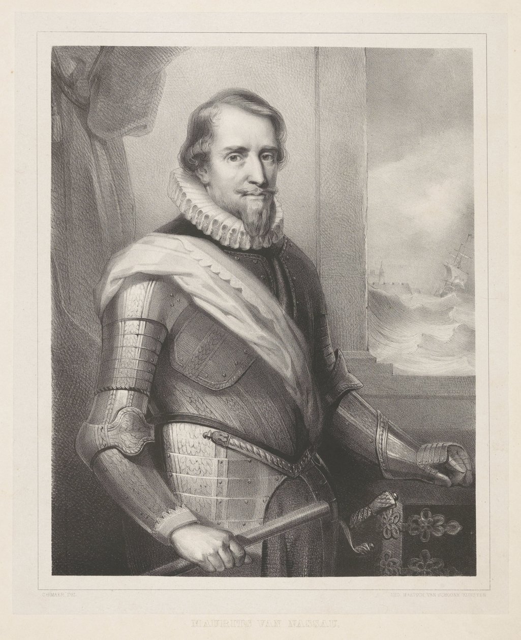 Portrét Mauritů, prince z Orange od Wilhelmus Cornelis Chimaer van Oudendorp