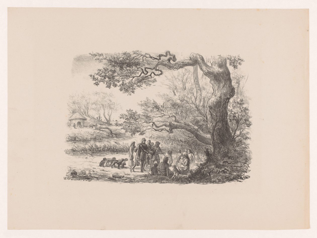 Návrat z lovu Naši předkové lovu přichází Art Album W. P. van Geldorpa (název série) od Wilhelmus Petrus van Geldorp