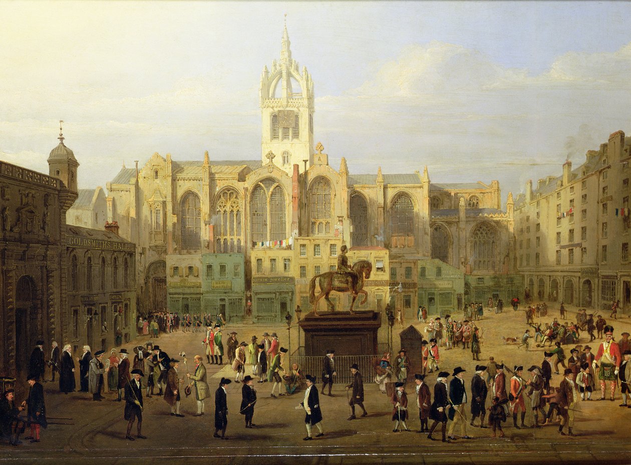 Blízkost parlamentu a veřejné osobnosti Edinburghu kolem konce 18. století od Wilkie, Nasmyth and Stanfield Roberts