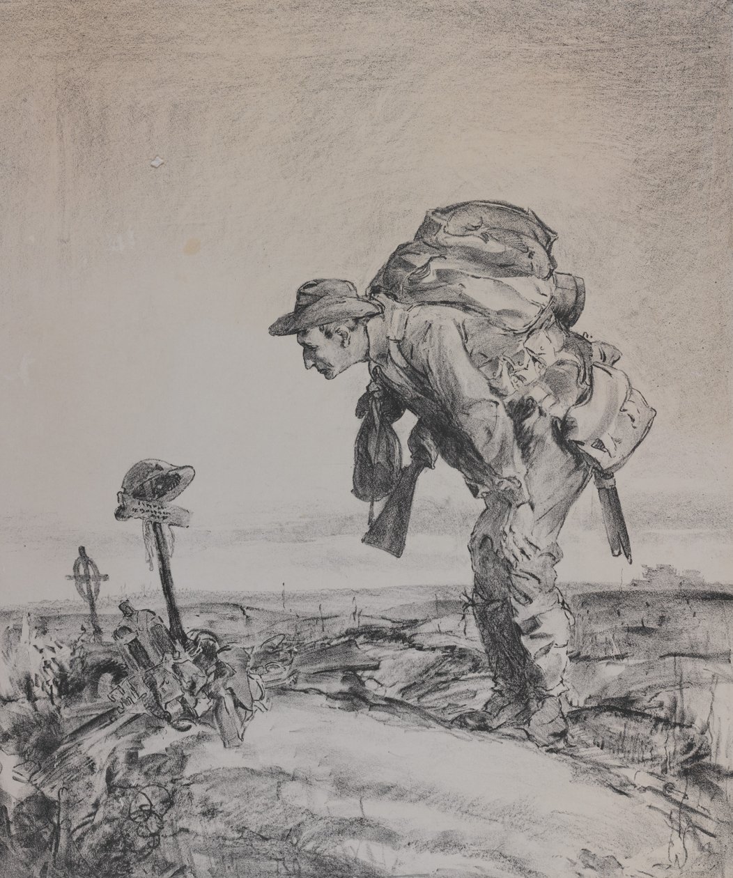 Jedna ze starých čet, 1917 (litografie na papíře) od Will Dyson
