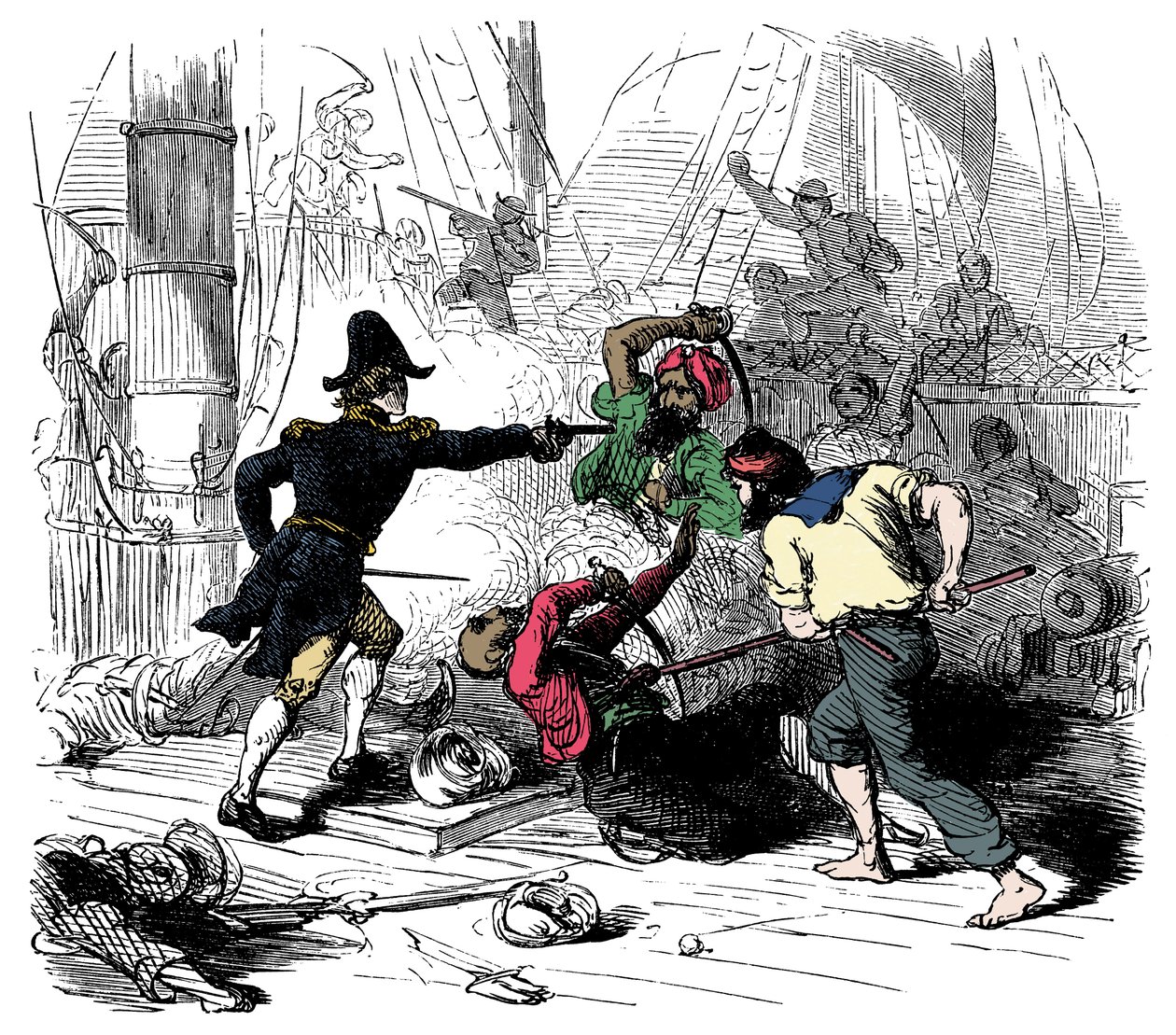 Boj s alžírskými piráty Rytina z knihy 