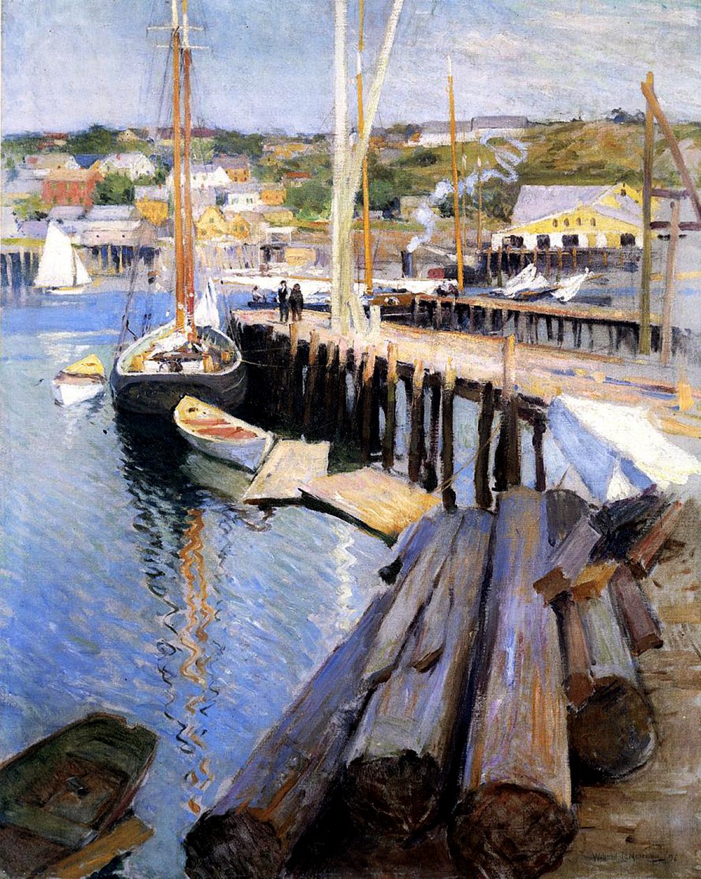 Fish Wharves, Gloucester, 1896 od Willard Leroy Metcalf