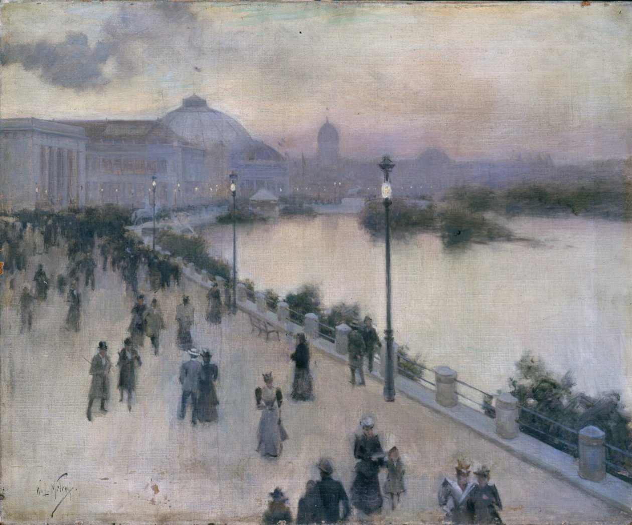Hodina západu slunce na západní laguně, světová kolumbijská expozice, c.1893 od Willard Leroy Metcalf