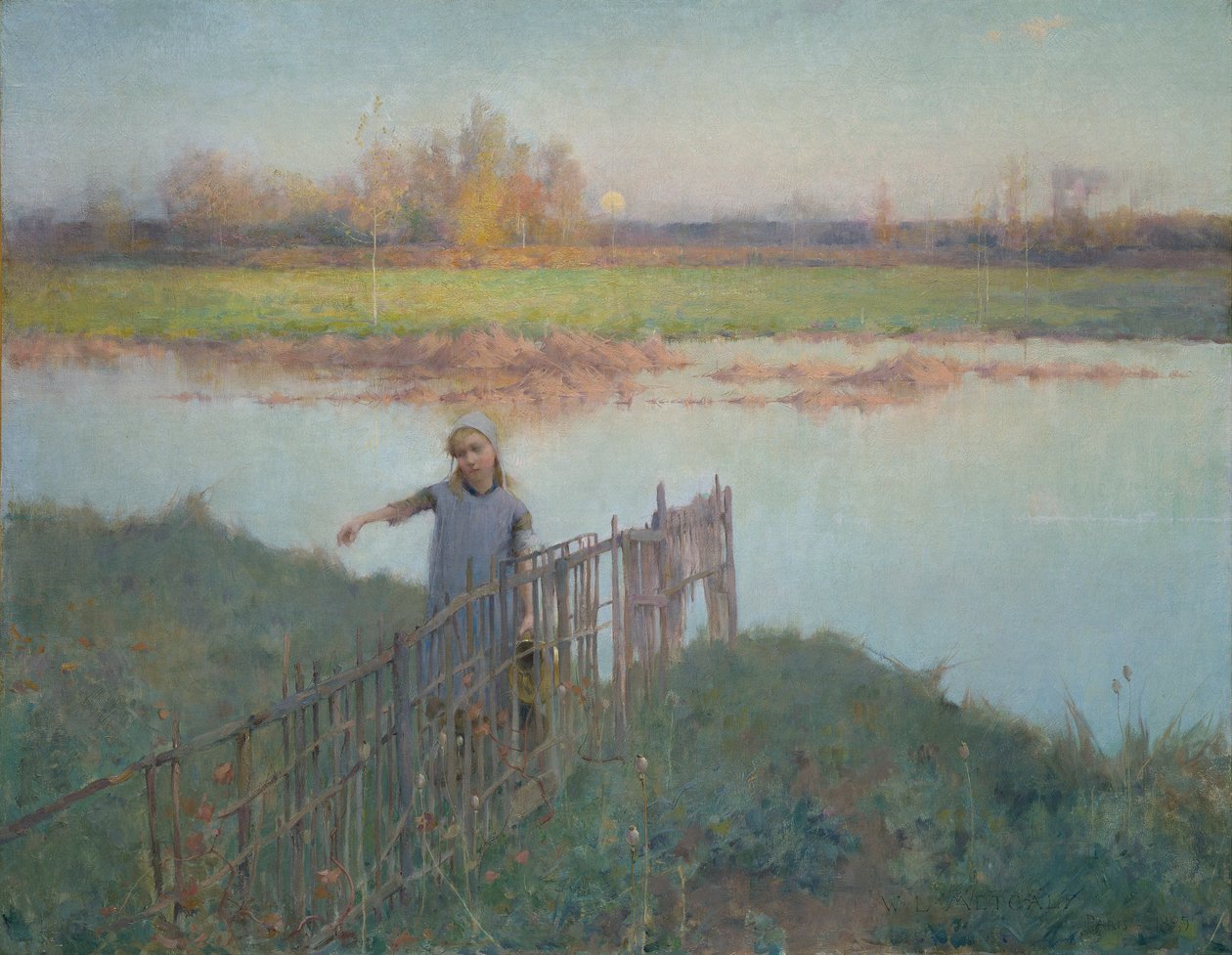 Západ slunce v Grezu od Willard Leroy Metcalf