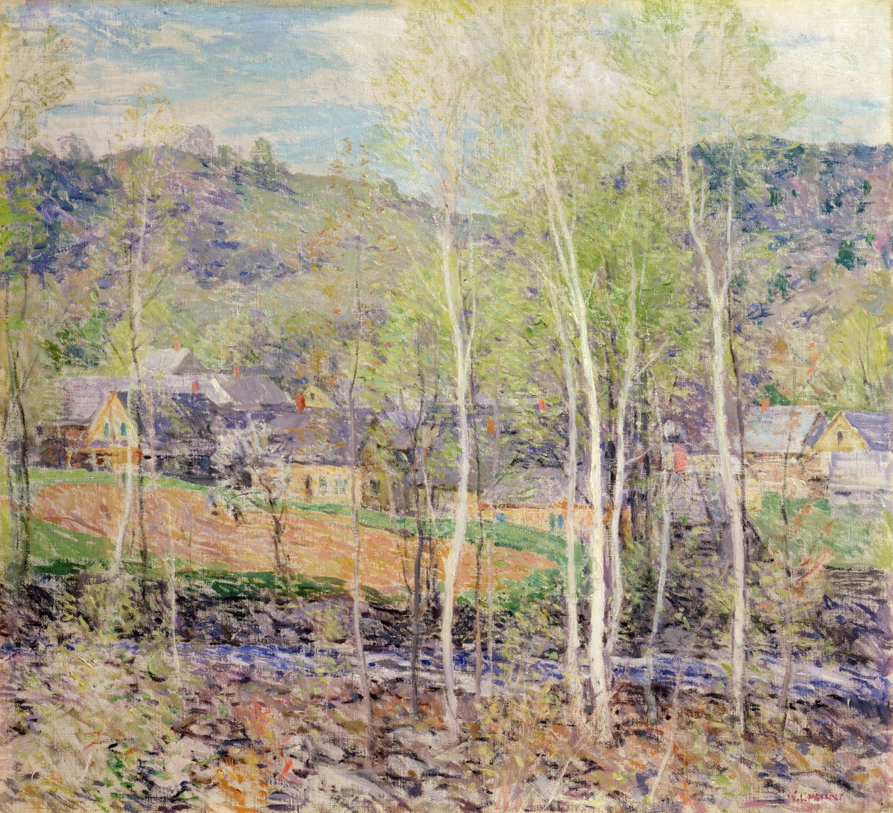 Vesnice na jaře od Willard Leroy Metcalf