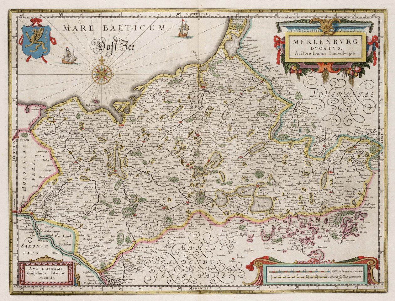 Vévodství Mecklenburg od Willem Janszoon Blaeu