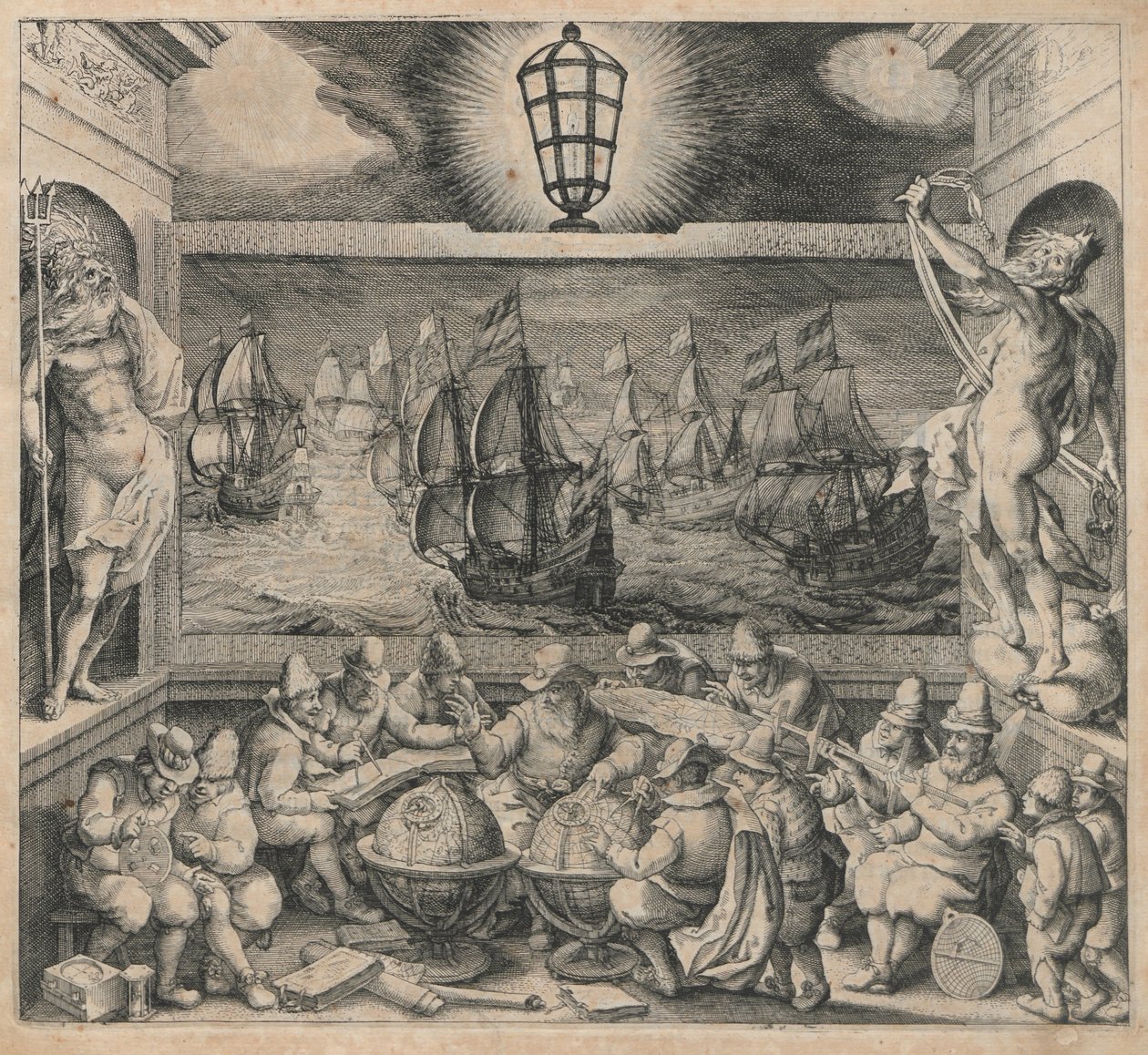 Průčelí z plachetní příručky „Licht der Zeevaert“ od Willem Janszoon Blaeu