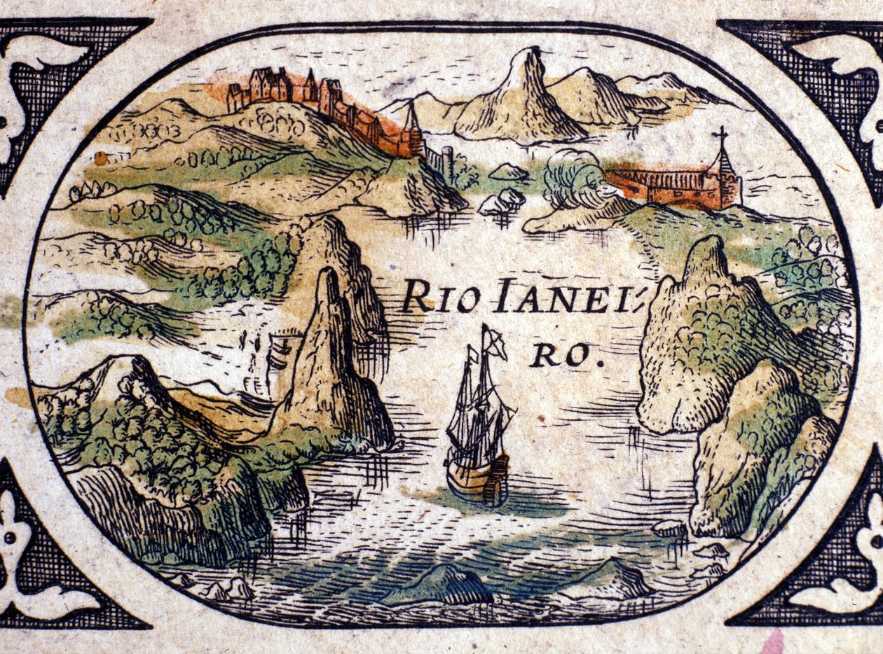 Pohled na Rio de Janeiro, Brazílie, 1600 od Willem Janszoon Blaeu