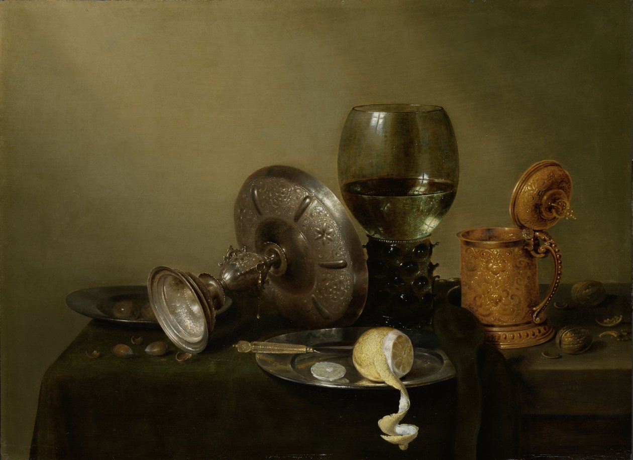 Zátiší s Gilt Beer Tankard od Willem Claesz. Heda