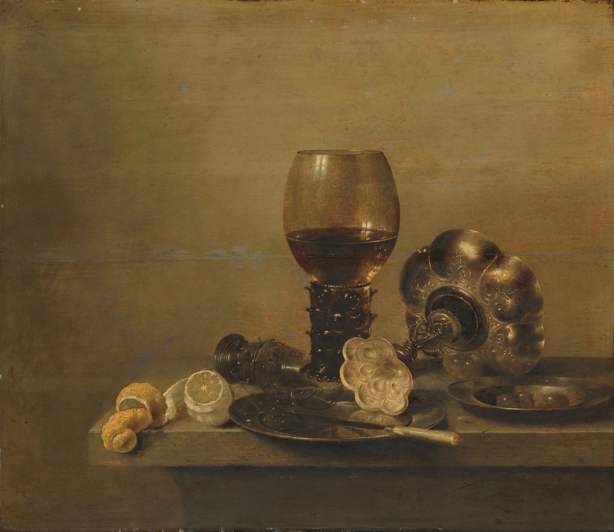Zátiší s rozbitým sklem, 1642 od Willem Claesz. Heda