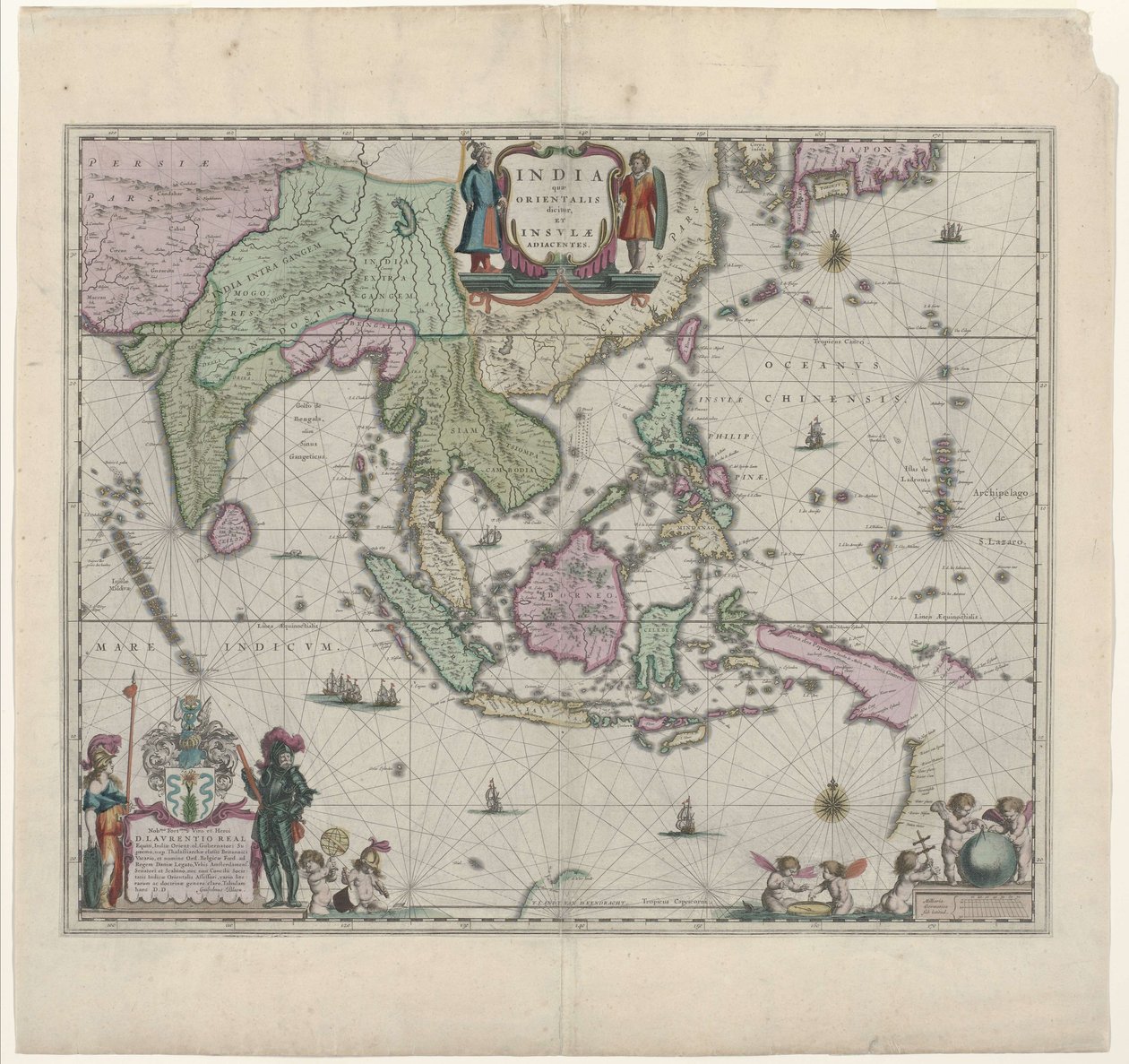 Mapa ze 17. století Willem Janszoon Blaeu, zobrazující současnou Indonésii a části jihovýchodní Asie od Willem Janszoon Blaeu