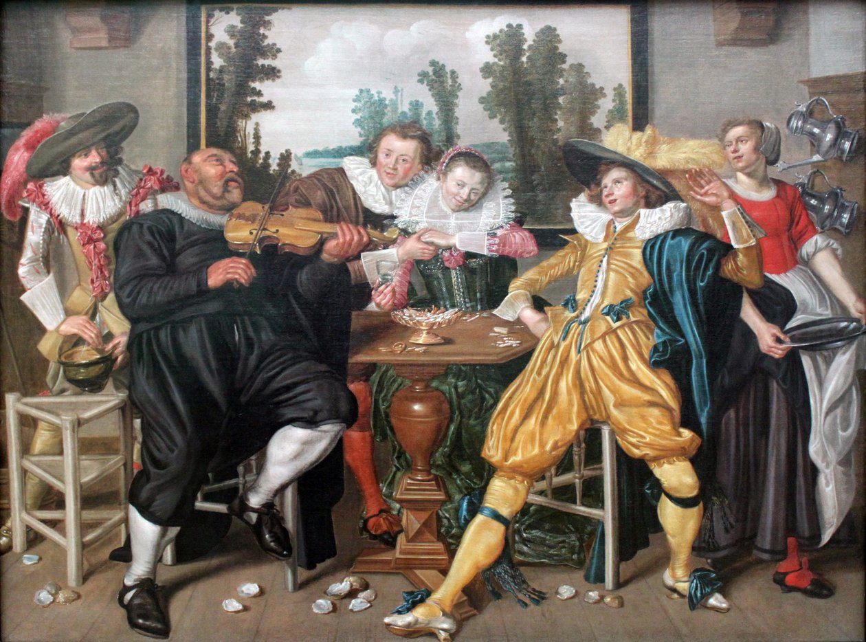 Interiér s dobrou společností od Willem Pietersz Buytewech