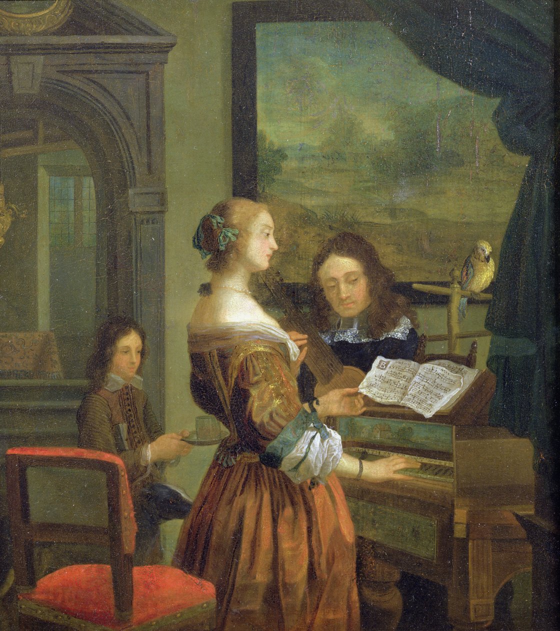 Hudební lekce (panel) od Willem Van Mieris