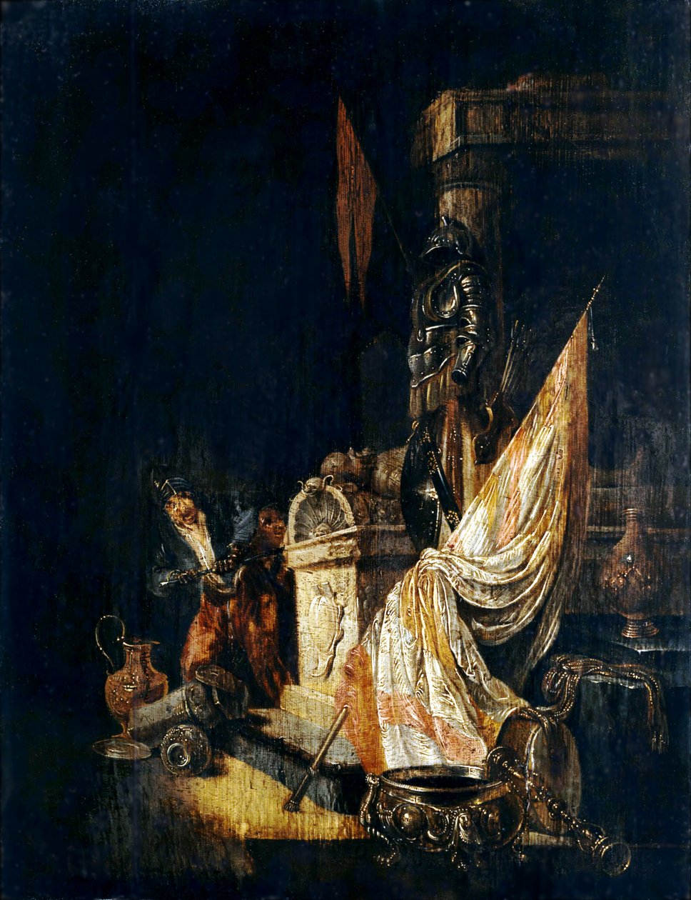 Loupežník u mramorového sarkofágu (Vanitas Allegory) od Willem de Poorter