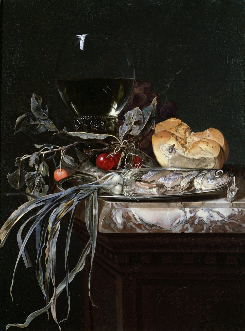Zátiší s rybím talířem od Willem van Aelst