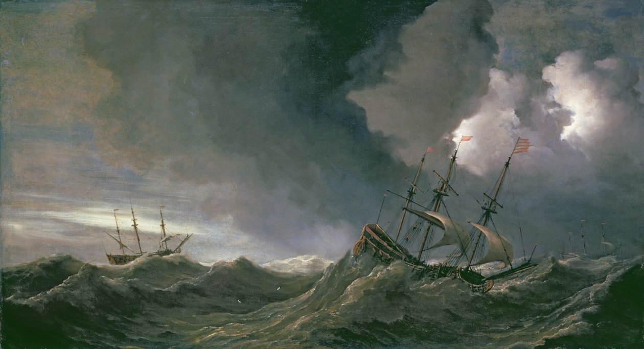 Bouře na moři od Willem van de Velde the Younger