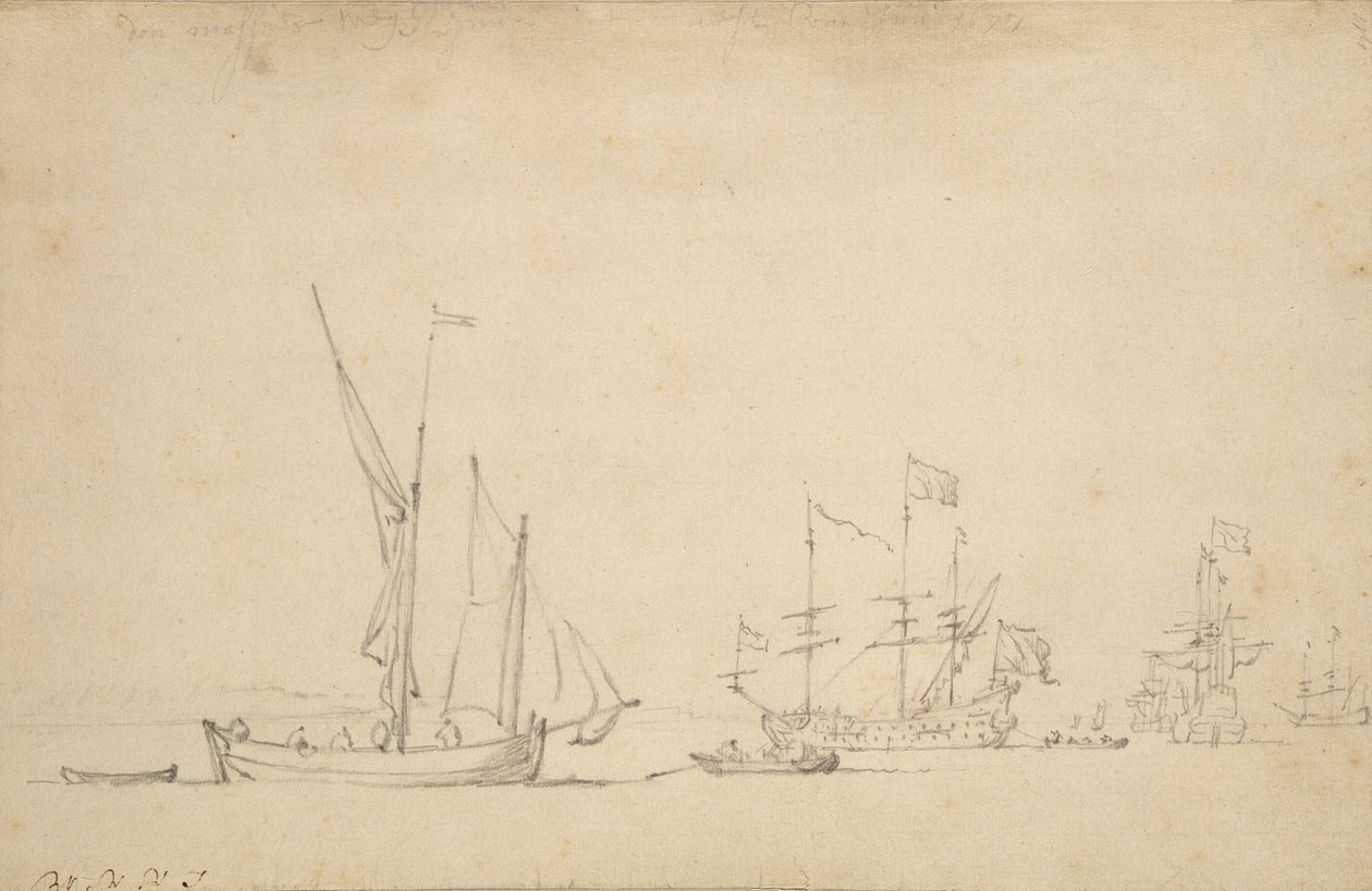 Lodě ze Sluis, 1677 od Willem van de Velde