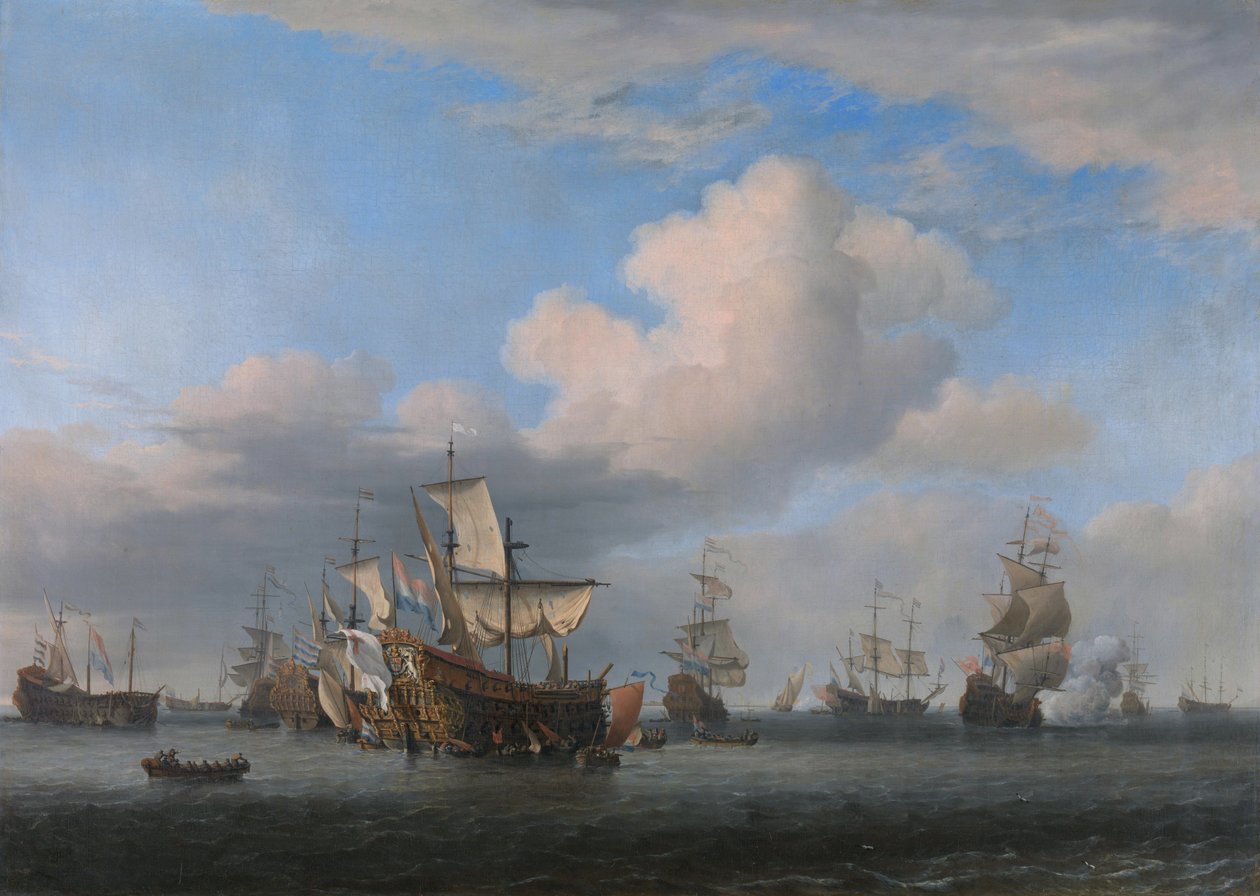 Čtyřdenní bitva od Willem van de Velde the Younger
