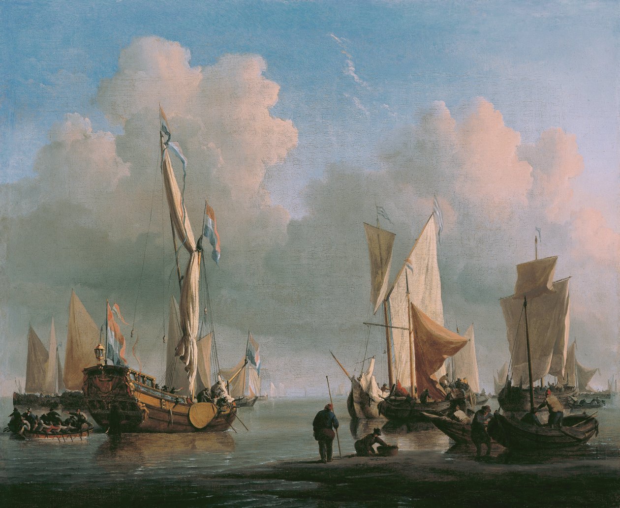 Lodě mimo pobřeží od Willem van de Velde the Younger