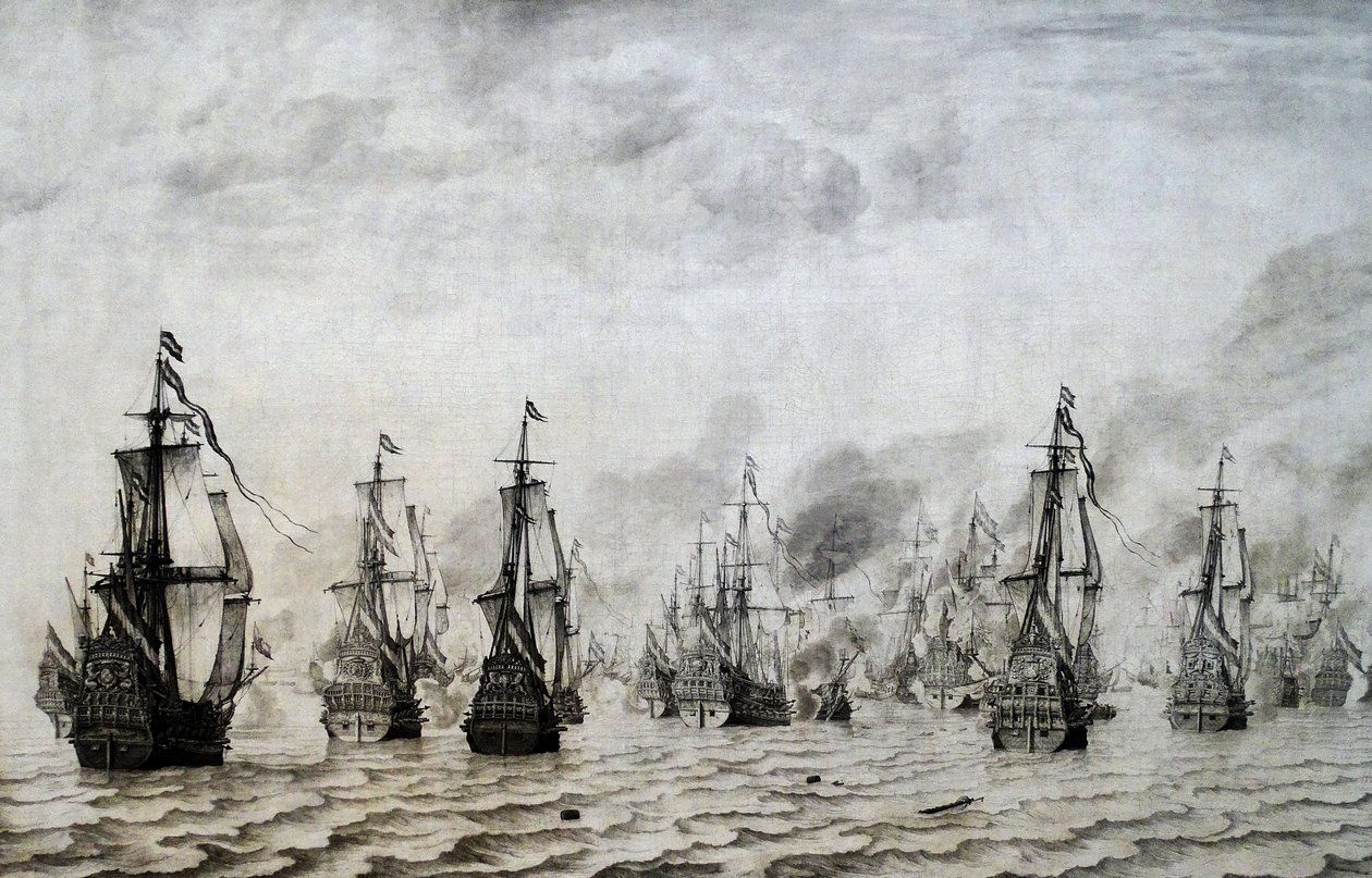 Bitva o Dunkerque od Willem van de Velde the Elder