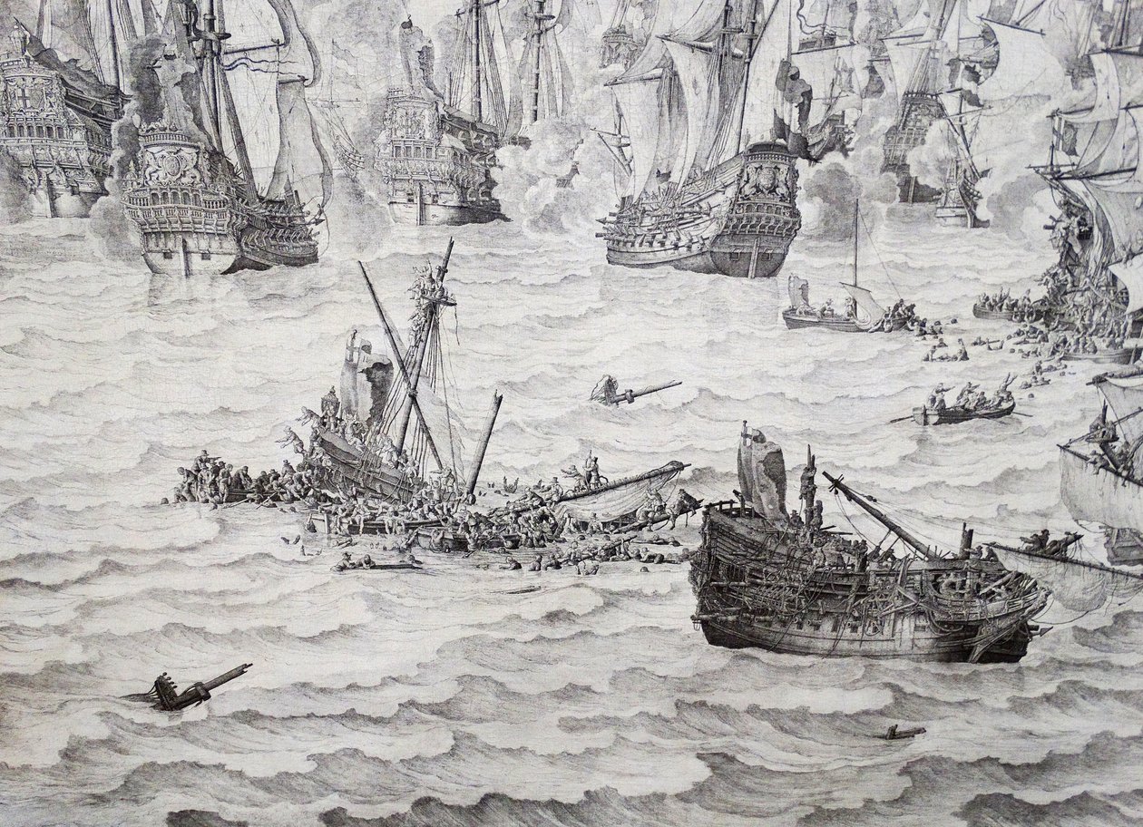 Bitva u Terheide od Willem van de Velde the Elder