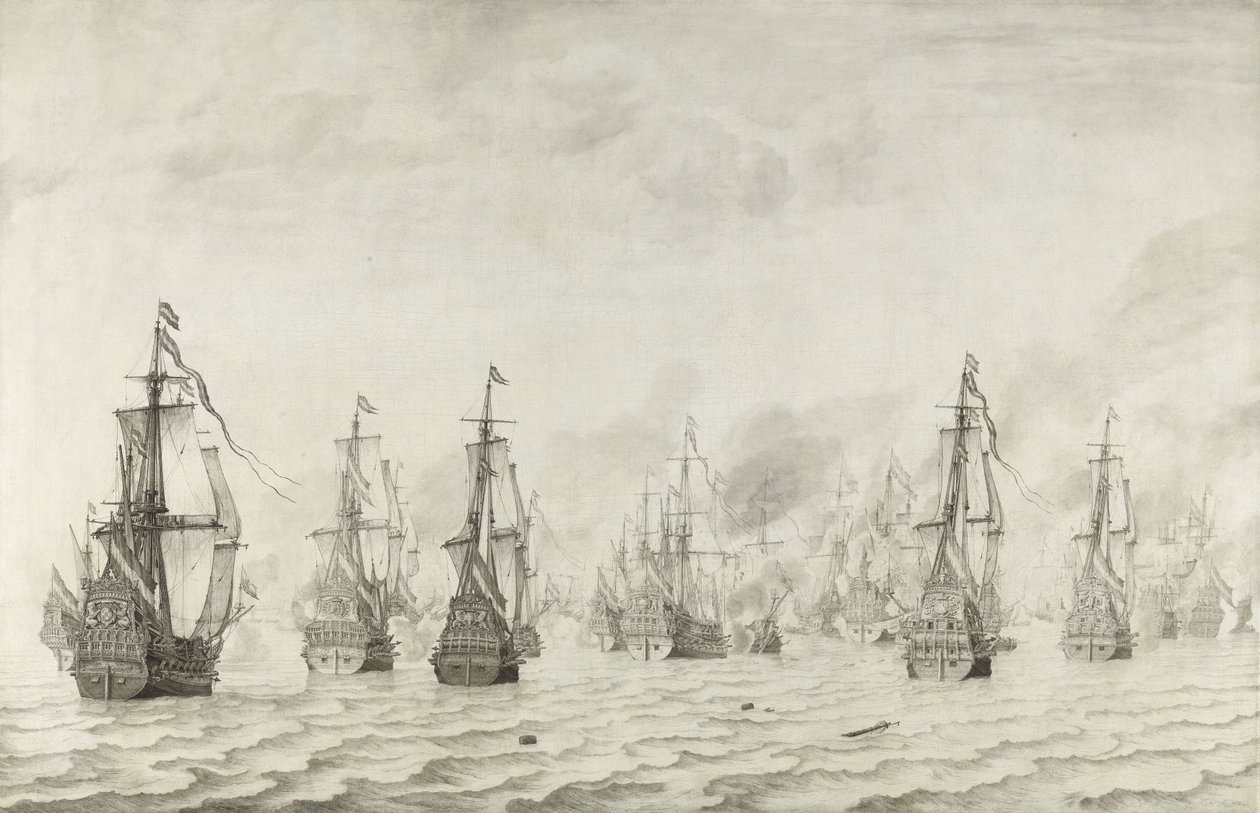 Bitva u Dunkerque, 1659 od Willem van de Velde the Elder