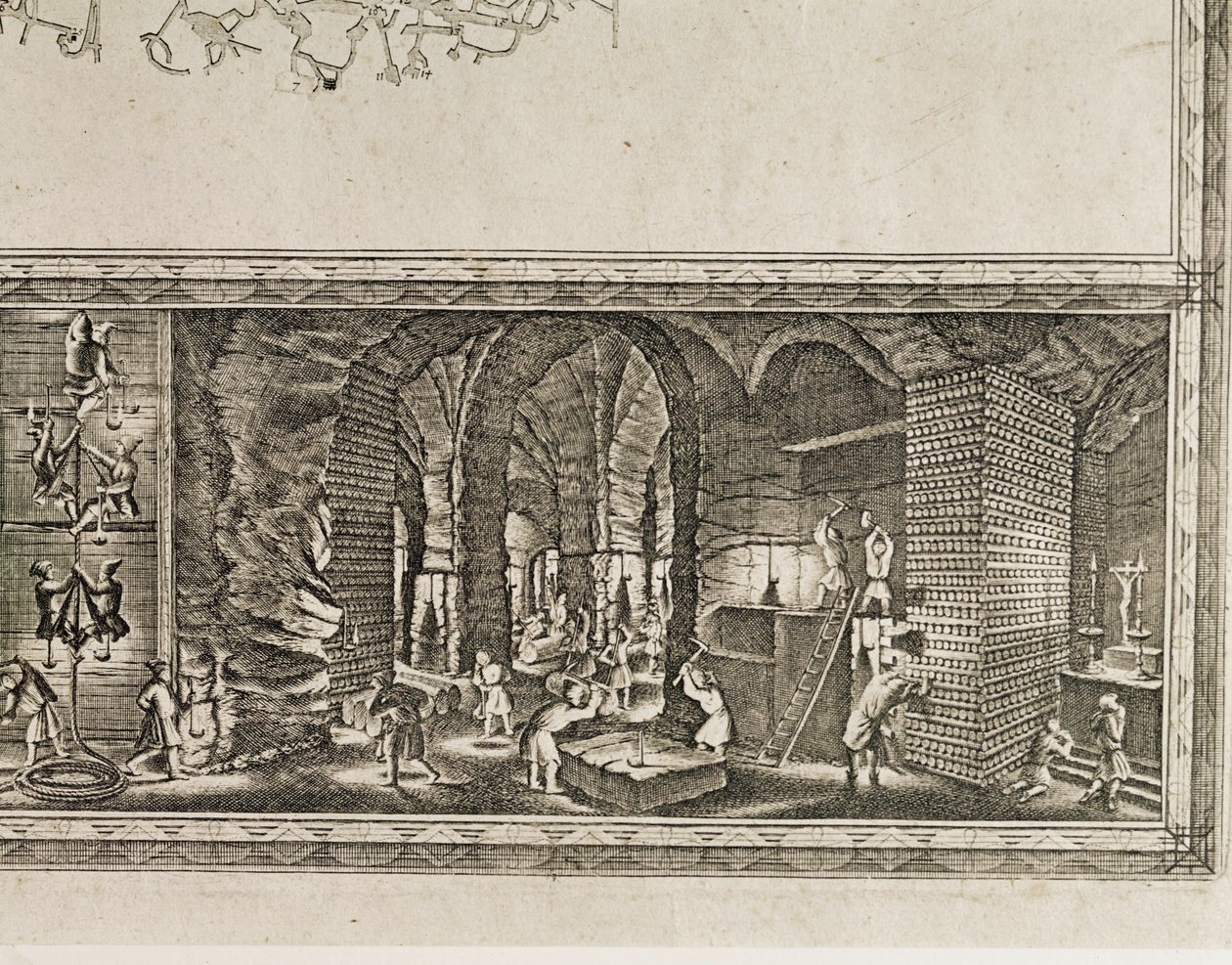 Solné doly ve Wieliczce u Krakova produkovaly zhruba třetinu příjmů polských králů... (rytina) od Willem (c.1597 1660) Hondius