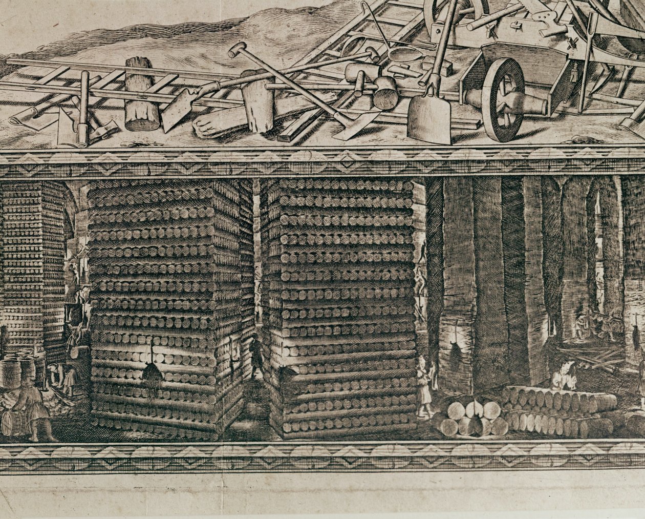 Solné doly ve Wieliczce u Krakova produkovaly zhruba třetinu příjmů polských králů... (rytina) od Willem (c.1597-1660) Hondius