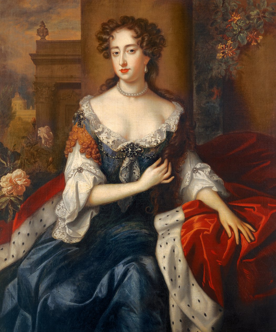 Queen Mary II c.1685 (olej na plátně) od Willem (studio of) Wissing