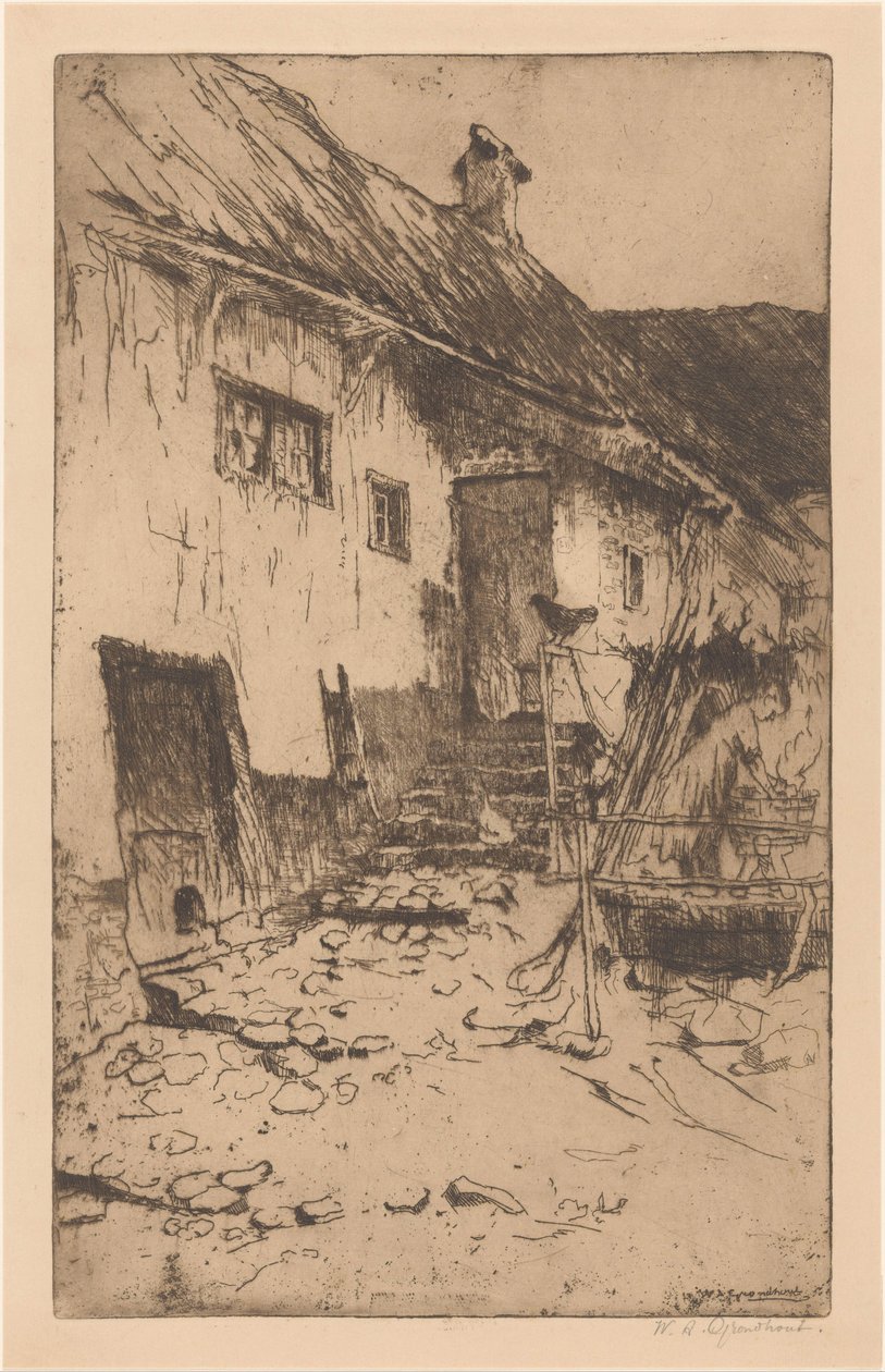 Farma od Willem Adrianus Grondhout (signed by artist)