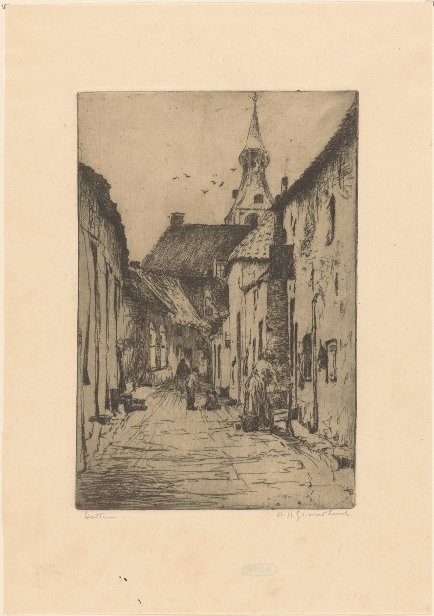 Hattem (původní název na objektu) od Willem Adrianus Grondhout (signed by artist)